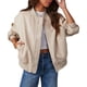 thumbnail image 1 of Chaqueta Bomber Jacket Shacket Jacket Mujer con Bolsillos Moda Streetwear Kuymtek Blanco T S para Mujer, 1 of 6