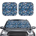 thumbnail image 2 of Windshield Sun Shade, Shark Skateboard Coconut Tree Foldable Car Sun Shade Windshield For Front, 2 Pieces, 2 of 4