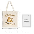 thumbnail image 3 of Stylish Canvas Tote Bag with " CLASSIC " in bold yellow and orange letters perfect for shopping travel and parties, 3 of 4