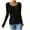 Black, variant on ​Womens Blouses Slim Fit Casual Long Sleeve Round Neck Top, Soft Smooth Fabric Modern Minimalist Design Versatile Everyday Essentials