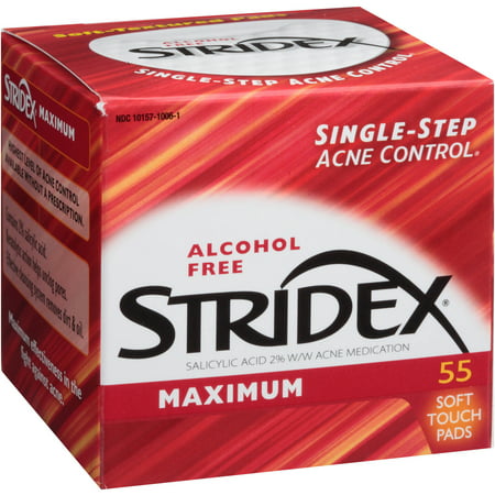 Maximum Strength Alcohol Free Acne Pads, 55 count