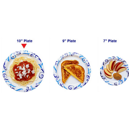 Great Value Everyday Disposable Paper Plates, 10", 100 Count
