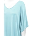 thumbnail image 3 of Made by Johnny Womens V-Neck Square Sleeves Oversized Loose Fit Top XXL AQUA, 3 of 6
