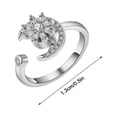 thumbnail image 2 of Jusqu'à 65% de Réduction Brillant Petit Design Sens Rotation Fleur Bague Femmes Anneau Ouvert Collier Bagues Jewelry sur l'Autorisation, 2 of 2