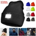 thumbnail image 5 of unisex knitted beanie with built in 5 led headlamp flashlight, 5 of 6