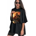 thumbnail image 3 of Plus Size Shirt for Women Black Tops for Women Short Sleeves Shirt for Women Castle (78） T Shirt Crewneck Shirt for Women XS, 3 of 5