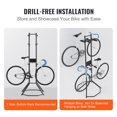 thumbnail image 5 of SKYSHALO Gravity Bike Stand for 4 Bikes, Vertical Freestanding Bike Holder, Adjustable Garage Bicycle Rack, Durable Metal Construction, Easy Setup, Ideal for Home, Garage, 260 lbs Capacity, Black, 5 of 9