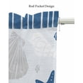 thumbnail image 5 of Coastal Starfish Linen Curtain Valance for Bedroom/Bathroom/Kitchen/Living/Dining Room Window,Nautical Retro Blue Shells Conch Coral Stripes Pocket Topper Drapes Decorative Cafe Drapery 54"x18", 5 of 6