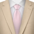 thumbnail image 3 of Jacob Alexander Men's Solid Color Regular Length Neck Tie - Bridal Pink, 3 of 8