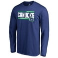 thumbnail image 2 of Men's Royal Vancouver Canucks Iconic Collection On Side Stripe Long Sleeve T-Shirt, 2 of 3