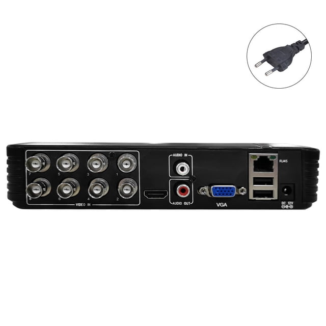CCTV AHD DVR Mini híbrido 1080N NVR Grabador de video 8 canales AHD IP Cámara analógica DVR Enchufe de la UE Inevent EL1300-03B