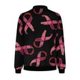 thumbnail image 5 of Luxalzxs Womens Breast Cancer Jacket Pink Ribbon Print Long Sleeve Full Zip Breast Cancer Awareness Bomber Jackets, 5 of 5