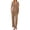 Brown, variant on Womens Button-Down Pajama Set Soft Short Sleeve Sleepwear with Long Pants