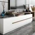 thumbnail image 3 of Pia Modern Engineered Wood TV Stand, TVs up to 80”, Walnut & White, Veneer, 3 of 5