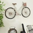 thumbnail image 2 of DecMode White Metal Bike Wall Decor with Black Wheels and Orange Basket, 2 of 13