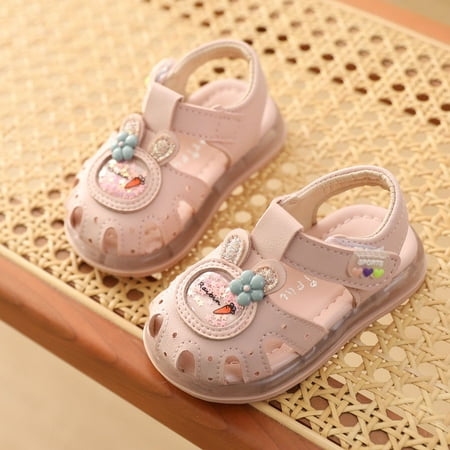 

Baby Girls Sandals With Cartoon Rabbit Bunny Charm Outdoor Non Slip Closed Toe Beach Shoes Crib Shoes First Walker Shoes For Toddler Newborn Infant Spring And Summer