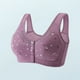 thumbnail image 4 of Ropa interior estampada para mujer sujetadores con cuello en V y retazos de encaje traje de ropa interior con hebilla frontal, 4 of 9