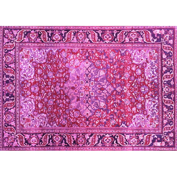 Ahgly Company Indoor Rectangle Medallion Pink Traditional Area Rugs, 8' x 12'