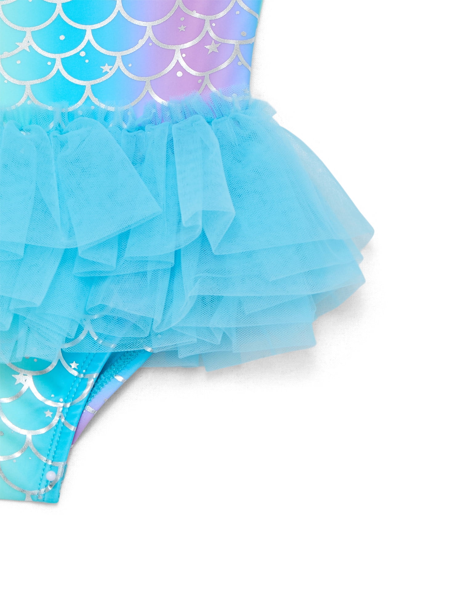 Wonder Nation Baby and Toddler Girl Mermaid Tutu One- Piece Swimsuit, Sizes 12M-5T