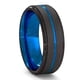 thumbnail image 1 of Anillo de acero inoxidable negro de Color plateado para hombre a la moda, anillo multifacético con ranura para hombre y mujer, anillo de compromiso, regalos de aniversario Dengxun unisex, 1 of 2