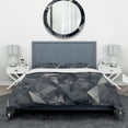 thumbnail image 3 of Designart 'Geometric Triangular Shades of Black' Modern & Contemporary Duvet Cover Set, 3 of 4