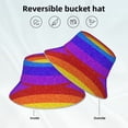 thumbnail image 5 of Bingfone Colorful Glitter Rainbow Bucket Hat For Men Women,Packable Reversible Printed Sun Hats,Fisherman Outdoor Travel Hiking Beach Caps, 5 of 9