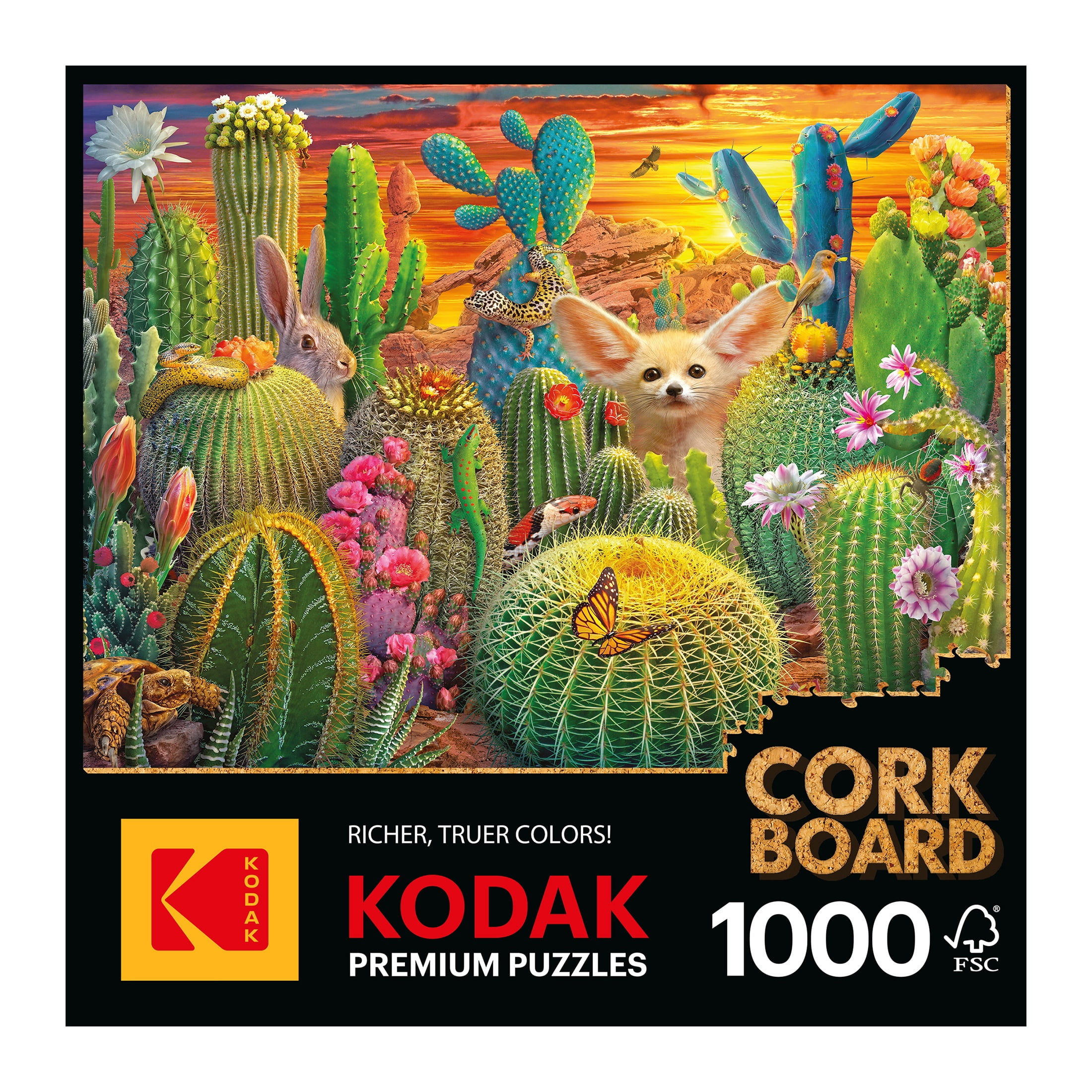 RoseArt Kodak 1000-Piece Cactus Critters Cork Adult Interlocking Jigsaw Puzzle