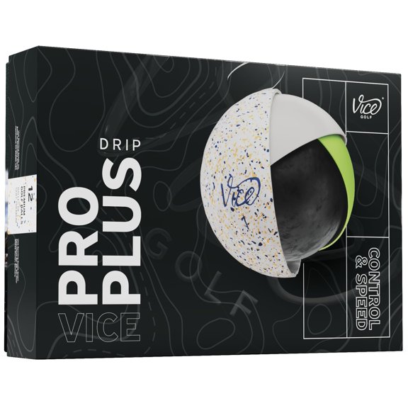 Vice Golf Pro Plus 2025 Pelotas de Golf Azul Marino con Gotas Naranja
