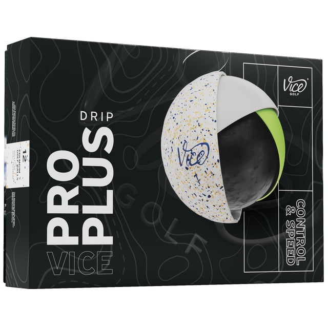 Vice Golf Pro Plus 2025 Pelotas de Golf Azul Marino con Gotas Naranja
