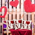thumbnail image 1 of Panxico Oreillers de la Saint-Valentin, Décorations de la Saint-Valentin, Série à Carreaux Rouges Oreiller de la Saint-Valentin en Lin Imprimé Oreiller de Canapé Appuyé sur une Atmosphère Festive 1 PcsCouch Oreillers, Oreillers Rouges, Liquidation, 1 of 1