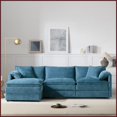 thumbnail image 5 of 103.5” Chenille Modular Sectional Sofa – 4-Seat L-Shaped Cloud Couch with Deep Wide Seats & Movable Ottoman for Living Room, 5 of 13