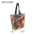 thumbnail image 4 of Canvas Tote Bag Large Canvas Bag 13.5x5.1x15 Inch Shopping Canvas Bag Suitable For Outing Shopping Travel Out Of Large Capacity Storage Dinosaur Icon Design, 4 of 9