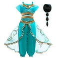 thumbnail image 2 of Girls Jasmine Princess Costume Dress up for Birthday Halloween Christmas Party, 2 of 7