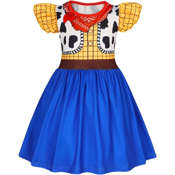 Cowgirl Costume Princess Dress Up Halloween Cosplay Outfits, Halloween Costume Flying Sleeve Skirt, Halloween Cosplay Theme Party Outfit