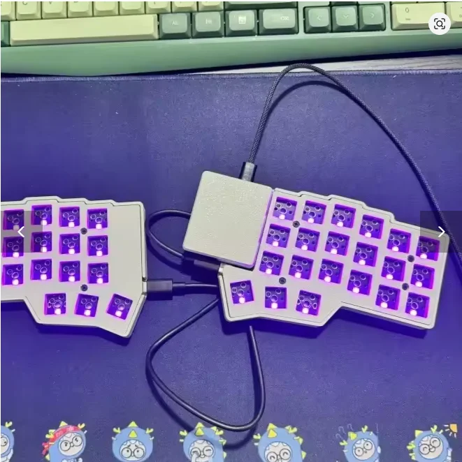 Corne V4.1 Procyon Split Keyboard Kit Square Touchpad Custom RGB VIA with Mouse Knob Hot Swappable Mechanical Keyboard Kit, Wired Single Mode MX Switch, FDM Printed Shell Split Keyboard