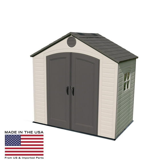 Lifetime Lockable Polyethylene DIY Outdoor Storage Shed, 8' x 5', Tan & Brown (6406)