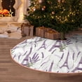 thumbnail image 4 of Salouo Lavender Flowers Christmas Tree Skirt 30" Farmhouse Christmas Decorations Snowman Xmas Tree Skirt Tree Mat for Holiday Party Decor, 4 of 8