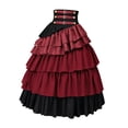 thumbnail image 2 of Falda gótica larga con volantes para mujer, falda steampunk de cintura alta y capas para festival 2XL, 2 of 9