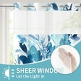 thumbnail image 3 of Litabel No Hook Blue Watercolor Floral Shower Curtain, Leaves with Flower Hookless Shower Curtains for Summer Bathroom Decor, White Modern Botanical Waterproof Shower Curtain Set 72x74 Inch C98, 3 of 3