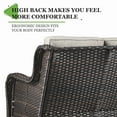 thumbnail image 4 of PARKWELL 4-Piece Outdoor Patio Furniture Set 5-Seat High Back Conversation Set with 30" Fire Pit Table and Deep Seat Wicker Chairs for Patio Garden Deck,Brown Wicker Beige Cushions, 4 of 8