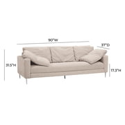 Vari Beige Textured Velvet Lounge Sofa