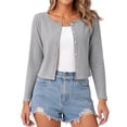 thumbnail image 3 of Brqkzdu Knit Cardigan Sweater for Womens Fall Long Sleeve Casual Button Down Cardigans Breathable Loose Comfy Lightweight Cardigan Outerwear, 3 of 9
