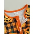 thumbnail image 6 of Baby Girl Halloween Romper Long Sleeve Round Neck Cartoon/Plaid Print Bodysuit Fall Outfit, 6 of 8