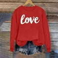 thumbnail image 5 of Xdegoge Oversized Sweatshirt for Women Valentine's Day Heart Printed Long Sleeve Crew Neck Casual Hoodless Sweatshirt Fashion Dressy Tops Holiday Shirts, 5 of 5