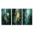 thumbnail image 2 of Designart "Tranquil Serenity Abstract in Turquoise and Gold I" Abstract Painting Wall Art Set Of 3 - Modern Gold Gallery Wall Set For Home Decor, 2 of 6