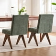 thumbnail image 5 of Kidol & Shellder Modern Upholstered Dining Chairs Set of 2 Tufted Armless Kitchen Chairs with Linen Fabric & Wooden Legs,Green, 5 of 9
