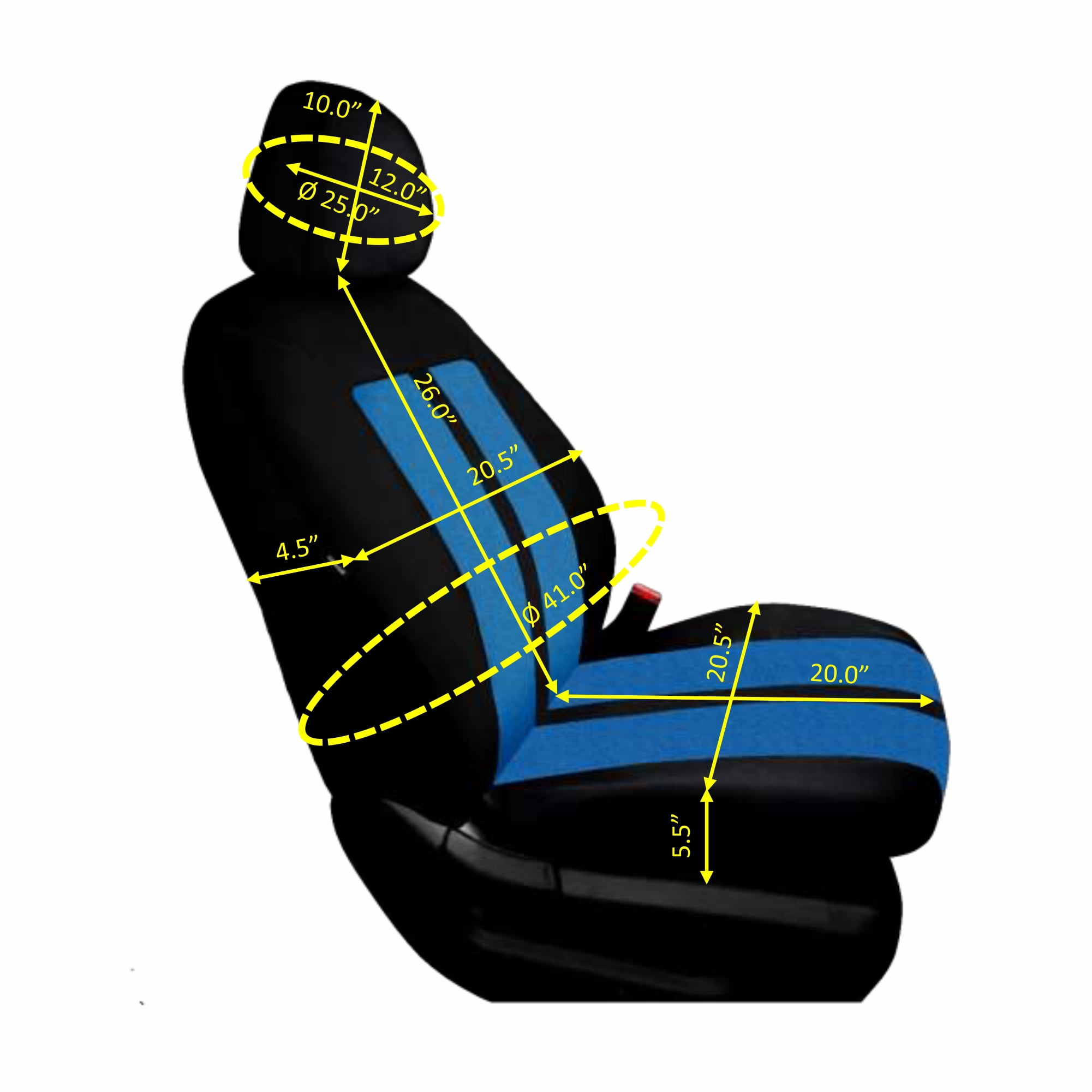 Auto Drive Nile Polyester Seat Cover 2-Pack, Airbag Safe, Fits Most Vehicles