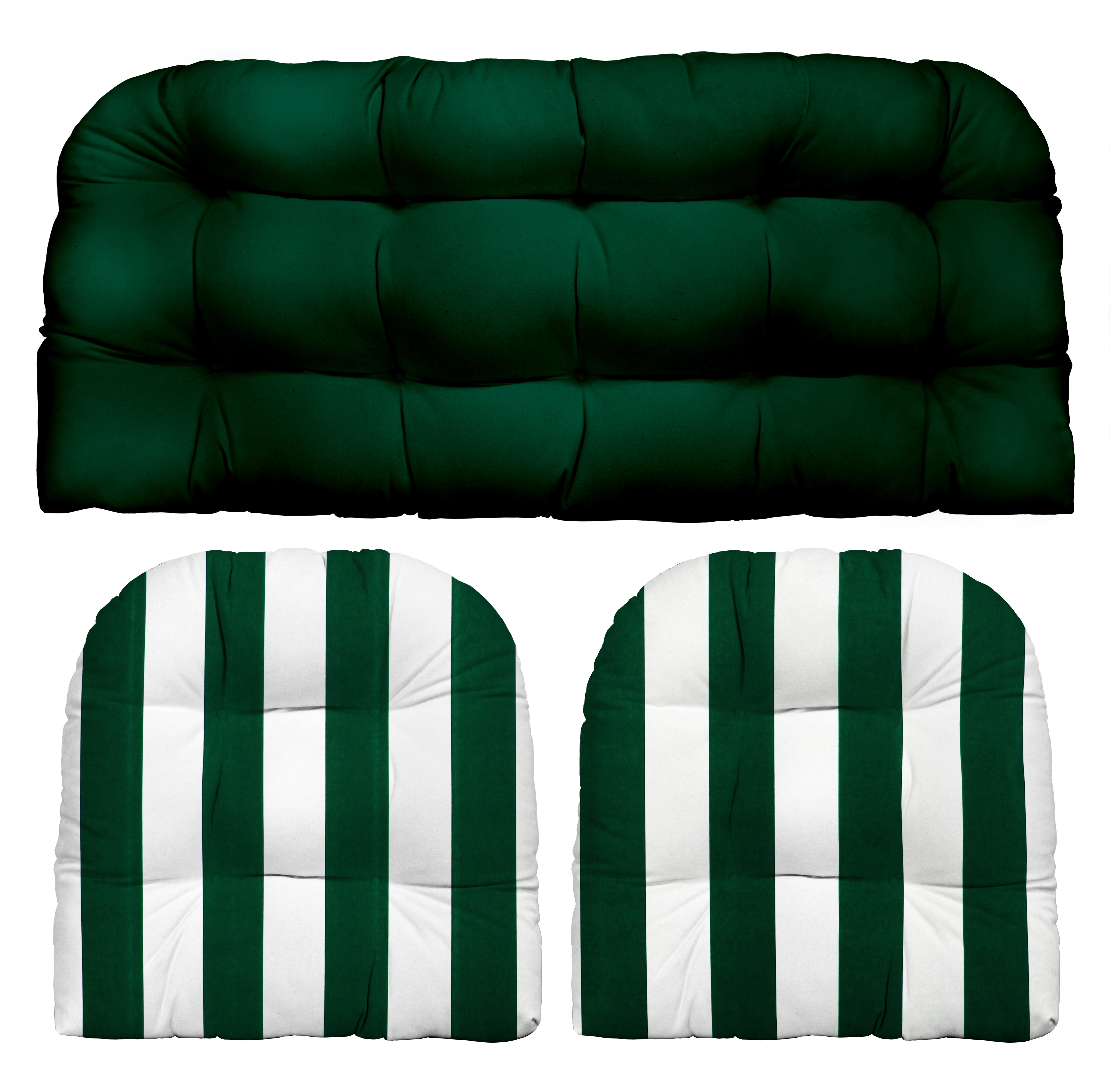 RSH Décor Indoor Outdoor 3 Piece Tufted Wicker Cushion Set, Standard ...