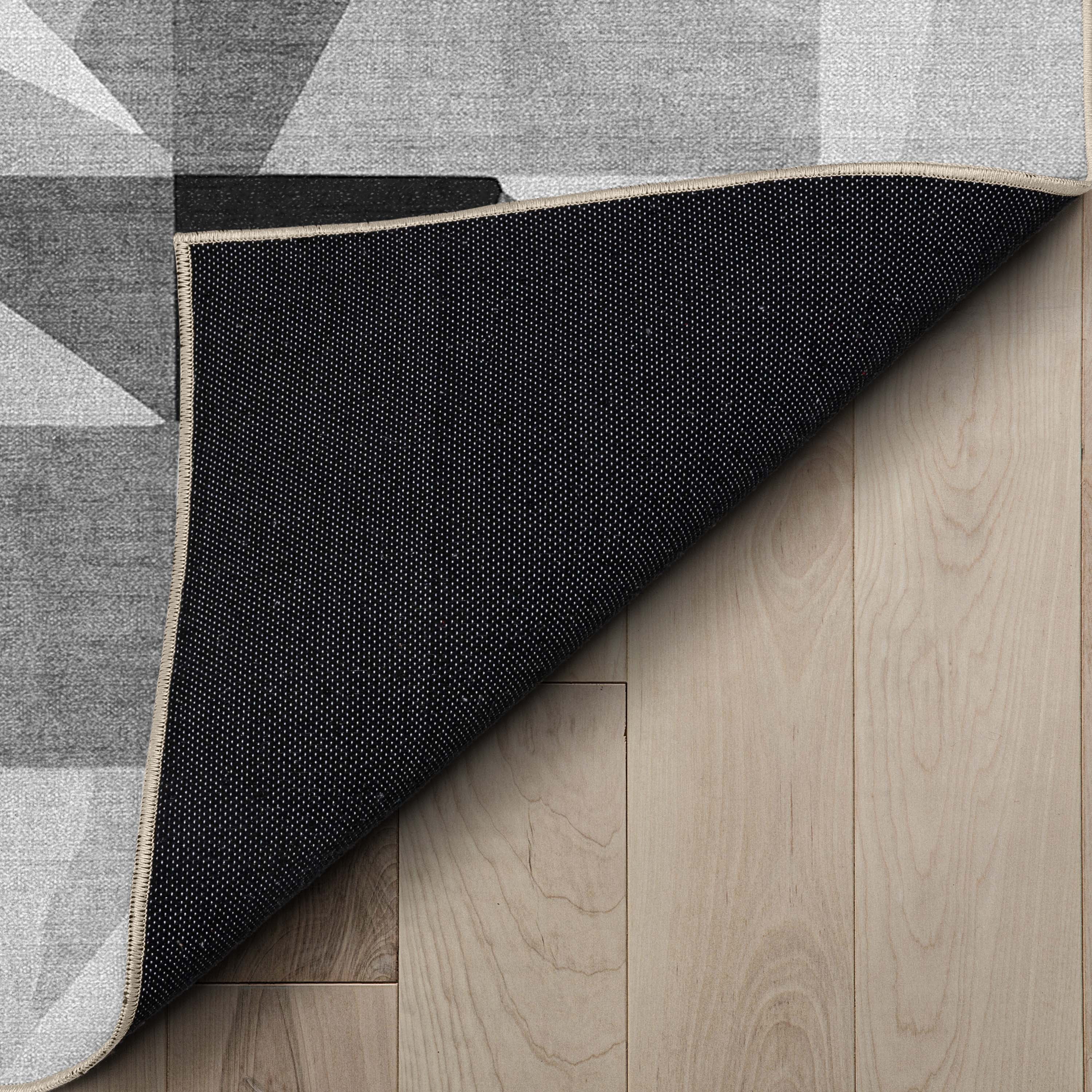Well Woven Apollo Modern Tile Mid-Century Modern Black + White Flat Pile Easy to Clean 5'3" x 7'3" Area Rug for Living Room Dining Room Bedroom and Kitchen
