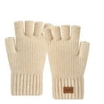 thumbnail image 2 of Roncen Fingerless Gloves Half Finger Winter Warm Knitted Gloves Working Running Biking Driving for Women, 2 of 3